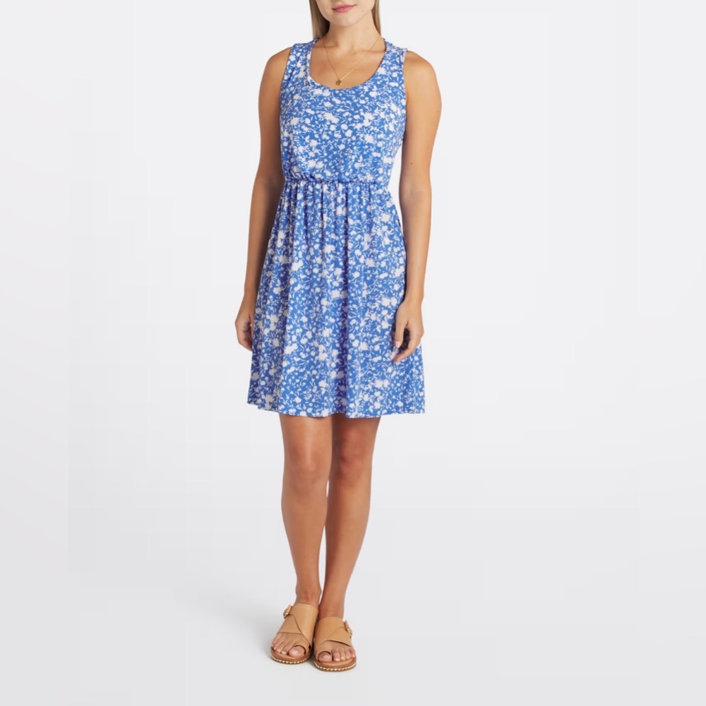 Kaileigh Blue and White Floral Dress